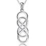 APOTIE Celtic Infinity Necklace for Women - 925 Sterling Silver CZ Infinite Pendant Eternal Jewelry Gifts for Girlfriend Wife