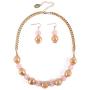 Niumike Charm Crystal Statement Choker Necklace and Earrings Women Pendant Costume Jewelry Sets