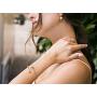 Miabella 18K Gold Over Sterling Silver Italian Flexible Open Bypass Bead Ball Cuff Bangle Bracelet for Women 6.75-7, 7.25-7.5, 7.75-8 Inch 925 Jewelry Made in Italy