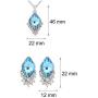 Majesto Jewelry Set – Sky Blue Necklace Pendant Earrings for Women Teen Little Girls - Fashion Prime Gift 18K Gold Plated