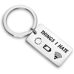 WUSUANED Programmer Gamer Gift Things I Hate Funny Keychain Computer Gamer Jewelry Gift for Developer Video Game Lover