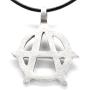 Trilogy Jewelry Pewter Anarchy Symbol Biker Gothic Pendant on Leather Necklace