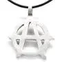 Trilogy Jewelry Pewter Anarchy Symbol Biker Gothic Pendant on Leather Necklace Trilogy Jewelry Pewter Anarchy Symbol Biker Gothic Pendant on Leather Necklace