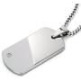 | Crucible Tungsten Carbide Diamond Dog Tag Pendant Curb Chain Necklace - 24''