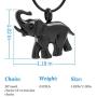 LYFML Cremation Jewelry Urn Necklace Elephant Memorial Ashes Pendant Made of Titanium Steel, Animals Series Come with Filling Kit