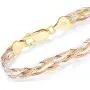 Miabella Tri-Color 18K Gold Over 925 Sterling Silver Italian 6-Strand 7mm Braided Herringbone Chain Bracelet for Women Teen Girls 6.5, 7.25, 8 Inch Italy Miabella Tri-Color 18K Gold Over 925 Sterling Silver Italian 6-Strand 7mm Braided Herringbone Chain Bracelet for Women Teen Girls 6.5, 7.25, 8 Inch Italy