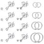 LOYALLOOK 15-20Pairs Tiny 2mm Stainless Steel Small Stud Earrings for Men Women Small CZ Round Ball Hoop Earrings Set Tragus Helix Piercing Earrings