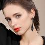 EVER FAITH Womens Austrian Crystal Double Waterdrop Pierced Dangle Earrings