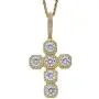 Moca Jewelry Hip Hop Iced Out Super Zircon Cross Pendent 18K Gold Plated Chain Necklace for Men Women