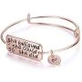 Ingooood Graduation Gift Bracelet for Women 2021 Graduation Cap Bracelet She Believed She Could So She Did Adjustable Bracelet for Women (Rose Gold)