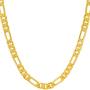 Lifetime Jewelry 5mm Crushed Figaro Chain Necklace for Men & Women 24k Gold Plated