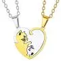 FaithHeart Yin Yang Necklace, Personalized Engraving Stainless Steel/18K Gold Plated Puzzle Pendant Jewelry for Couples with Adjustable Rolo Chain