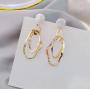 Nother 2021 Style Hollow Geometric Metal Dangle Trendy Multi Layered Drop Earrings