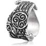 Gungneer Raven Triskele Ring Scandinavian Amulet Stainless Steel Norse Celtic Jewelry Accessory for Men Women