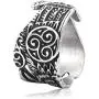Gungneer Raven Triskele Ring Scandinavian Amulet Stainless Steel Norse Celtic Jewelry Accessory for Men Women