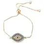 Halukakah Evil Eye Bracelet for Women,24K Real Yellow Gold Plated/Plated Platinum White Gold Finish Diamonds Multicolor Chain Size Adjustable up to 9'' Handmade Jewelry with Free Giftbox Halukakah Evil Eye Bracelet for Women,24K Real Yellow Gold Plated/Plated Platinum White Gold Finish Diamonds Multicolor Chain Size Adjustable up to 9'' Handmade Jewelry with Free Giftbox