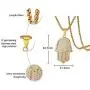Mealguet Jewelry Gold Plated Stainless Steel Iced Out Crystal Studded Hamsa Hand of Fatima Pendant Necklace for Men with Chain Mealguet Jewelry Gold Plated Stainless Steel Iced Out Crystal Studded Hamsa Hand of Fatima Pendant Necklace for Men with Chain