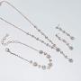 UDORA Crystals Necklace Earrings Bracelet Wedding Jewelry Set for Bride Bridesmaids