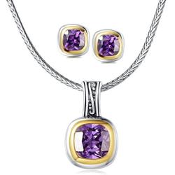 UNY Jewelry Elegant Wedding Jewelry Sets with CZ Earrings Necklace Set for Send his Wife a Gift