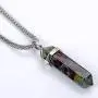 Tacool Gemstone Hexagonal Pointed Reiki Chakra Beaded Pendant Neclace Stainless Steel Chain 18 Inches (Dragon Blood Jasper) Tacool Gemstone Hexagonal Pointed Reiki Chakra Beaded Pendant Neclace Stainless Steel Chain 18 Inches (Dragon Blood Jasper)