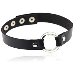 ETHOON Adjustable Leather Choker Collar Sexy Soft PU Circle Punk Choker Necklace for Women Girls