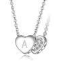 ELEGANZIA Initial Necklaces Heart Necklaces For Women 26 Letter Necklace For Women Jewelry For Teen Girls Heart Necklace For Girls Sterling Silver A-Z Initial Letter Pendant Necklace Girls Jewelry