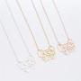 Daisies French Bulldog Necklace Geometric Origami Dog Unique Pendants Necklaces Women Animal Jewelry
