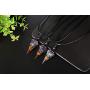 XIANNVXI Healing Crystal Stone Necklace 6 Facet Gemstone Pointed Crystals Pendant Necklaces Adjustable Rope Natural Chakra Reiki Spiritual Jewelry for Men Women