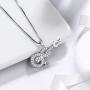 Music Note Heart of Treble and Bass Clef Necklace Women 925 Sterling Silver Infinity Love Musician Pendant Fans Music Symbol Jewelry