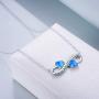YFN Sister Gifts from Sister, Sterling Silver Always My Sister Forever My Friend Sister Pendant Necklace Jewelry, Birthday Jewelry Gift Necklaces for Sisters (Blue)