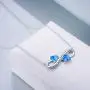 YFN Sister Gifts from Sister, Sterling Silver Always My Sister Forever My Friend Sister Pendant Necklace Jewelry, Birthday Jewelry Gift Necklaces for Sisters (Blue)