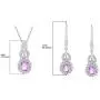 .925 Sterling Silver, Pear Cut Rose de France & Created White Sapphire Teardrop 18'' Pendant Necklace and Dangle Earring June Birthstone Jewelry Set .925 Sterling Silver, Pear Cut Rose de France & Created White Sapphire Teardrop 18'' Pendant Necklace and Dangle Earring June Birthstone Jewelry Set