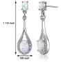 Created Opal Earrings Sterling Silver Oval Shape 3.50 Carats