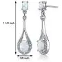 Created Opal Earrings Sterling Silver Oval Shape 3.50 Carats