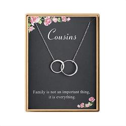 Two Interlocking Infinity Double Circles Necklace S925 Sterling Silver Mother Daughter Sister Jewelry Gift for Women