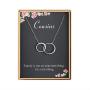 Two Interlocking Infinity Double Circles Necklace S925 Sterling Silver Mother Daughter Sister Jewelry Gift for Women