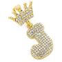FW Jewelry Bling Iced Out Letter Chains Hip Hop Silver Gold Crown Initial Pendants for Men from A to Z