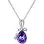 TENGYUE 14K Silver Teardrop Crystals Pendant -Dainty Necklaces for Women- Simple Necklace Gifts for Women/Mother,16''+2''