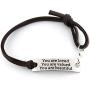 Inspirational Gifts for Women Saying Stamped You are Loved You are Valued You are Beautiful Leather Inspirational Bracelet