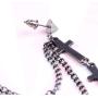 Punk Cuff Tassel Chain Earrings, Stainless Steel Cross Ear Cuff Crawler Climer Earring for Women Girls Men,Multi Layered Chain Drop Fashion Jewelry