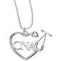 Caring Hands Gifts CNA Certified Nurse Assistant Stethoscope Heart Necklace, CNA Gift, CNA Pendant