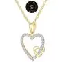 SOLIDGOLD - 14K Yellow Gold Crystal Clear CZ Double Heart Pendant and an Adjustable Necklace Chain SOLIDGOLD - 14K Yellow Gold Crystal Clear CZ Double Heart Pendant and an Adjustable Necklace Chain