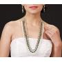 Touchstone Indian Bollywood Handcrafted Traditional Royal Mughal Kundan Polki Meenakari Enamel Colorful Wedding Designer Jewelry Long Necklace Set in Gold and Silver Tone for Women.