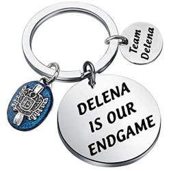 CENWA Delena/Stelena is Our Endgame Keychain Vampire Fans Gift Halloween Jewelry