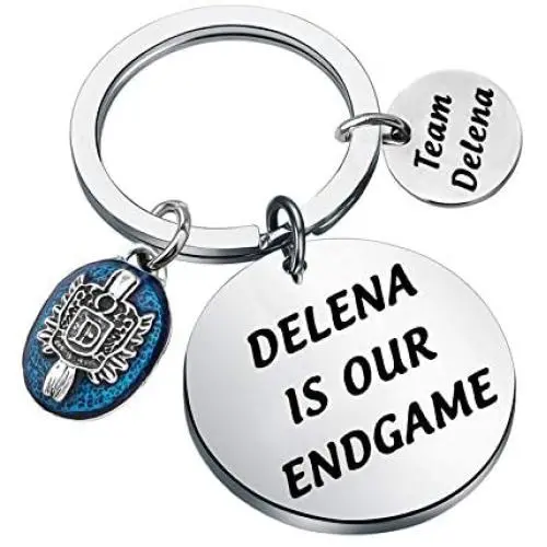 CENWA Delena/Stelena is Our Endgame Keychain Vampire Fans Gift Halloween Jewelry CENWA Delena/Stelena is Our Endgame Keychain Vampire Fans Gift Halloween Jewelry
