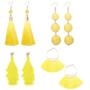 LOYALLOOK 4Pairs Tassel Earrings For Women Fan Shape Tassel Earrings Long Thread Tassel Earrings Bohemian Fringe Drop Handmade Earrings