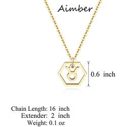 Aimber 18K Gold Plated Astrology Necklace for Women Jewelry,12 Zodiac Pendant Horoscope Constellations Necklace