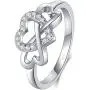 BORUO 925 Sterling Silver Ring, High Polish Cubic Zirconia Infinity and Heart Tarnish Resistant Comfort Fit Ring BORUO 925 Sterling Silver Ring, High Polish Cubic Zirconia Infinity and Heart Tarnish Resistant Comfort Fit Ring