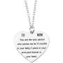 Gifts for Mom Women You Are the Only Person Heart Pendant Necklace Mother Gifts Charm Necklace Gifts for Mom from Son Daugter Mothers Day Gifts Birthday Christmas Gifts for Mother