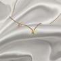Small Initial Necklace 18K Gold Plated Stainless Steel Tiny Letter Necklace Personalized Monogram Name Necklace for Women Girls